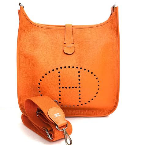 hermes bag orange|hermes evelyne bag orange.